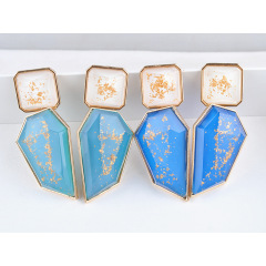 New fashion women alloy drop shape earrings accessories resin earrings