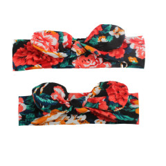 Wholesale custom kids elastic soft printed bowknot mommy and me headbands