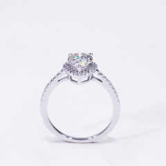 Custom 925 silver 14k 18k rose gold plated diamond engagement pear moissanite ring