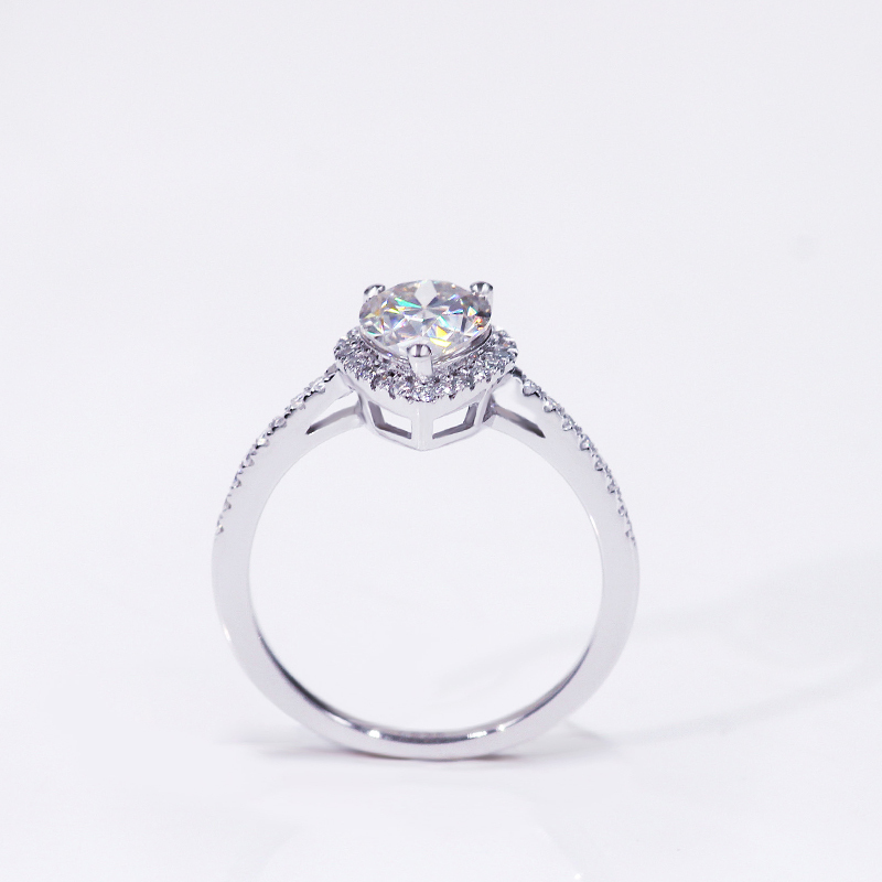 Custom 925 silver 14k 18k rose gold plated diamond engagement pear moissanite ring Custom 925 silver 14k 18k rose gold plated diamond engagement pear moissanite ring