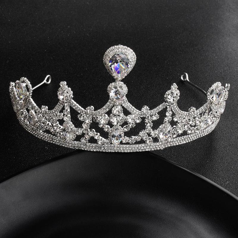 wholesale korea Alloy Water Lead Handmade Wedding Bridal round full pageant crowns