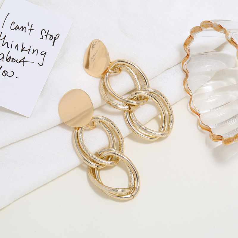 custom fashion fancy trendy girls women Vintage long double circle gold Geometric statement tassel earrings custom fashion fancy trendy girls women Vintage long double circle gold Geometric statement tassel earrings