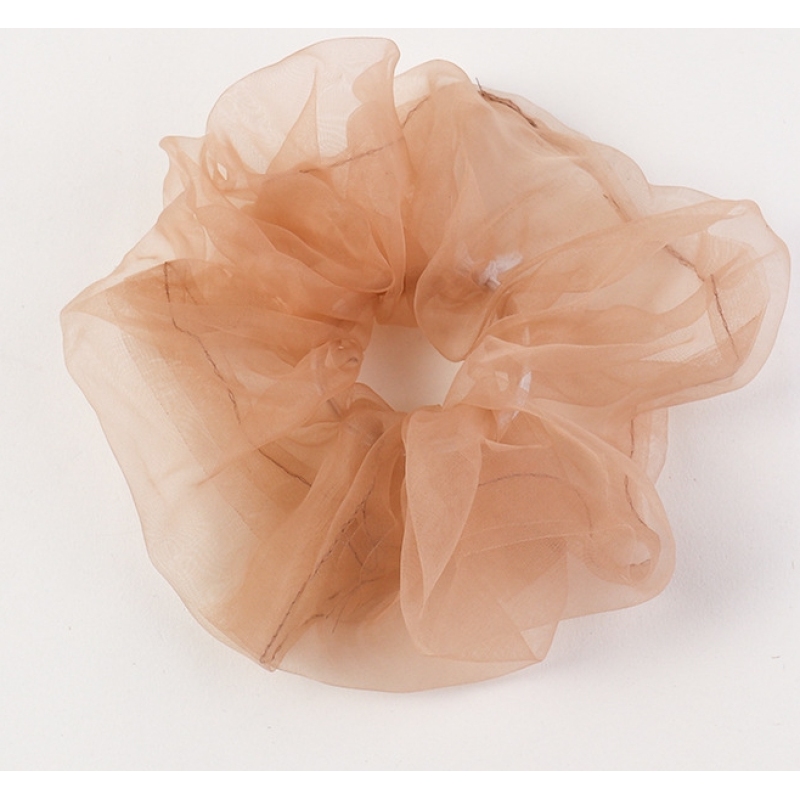 Summer Fashion Retro Transparent Organza Fairy Puffy  Elastic Hair Scrunchies for Women