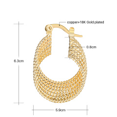 China manufacturer personality female copper alloy hoop earring accessories
