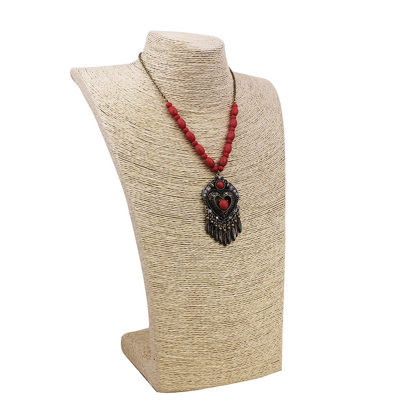 customized Amazon india africa fashion vintage Long  Metal Chain women Geometric stone bohemia boho Bead Tassel Necklace