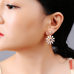 2019 Hot Sale ladies girls princess accessories jewelry flower stud earrings