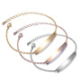 Fashion Custom Letters Names Engraved Cuff Stainless Steel gold name plate bracelet Fashion Custom Letters Names Engraved Cuff Stainless Steel gold name plate bracelet
