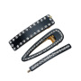 Women hair accessories wedding metal crystal rhinestone black pearl hair pin set Women hair accessories wedding metal crystal rhinestone black pearl hair pin set