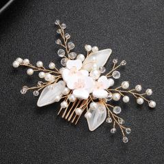 Handmade Rhinestone Pearl Flower Hair Accessories Wedding Bridal Hair Combs Handmade Rhinestone Pearl Flower Hair Accessories Wedding Bridal Hair Combs