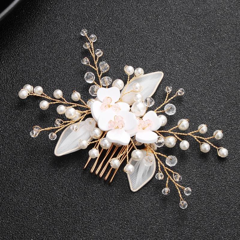 Handmade Rhinestone Pearl Flower Hair Accessories Wedding Bridal Hair Combs Handmade Rhinestone Pearl Flower Hair Accessories Wedding Bridal Hair Combs