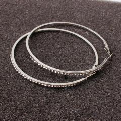 2020 New arrival fashion women jewelry alloy circle crystal hoop earrings for girls