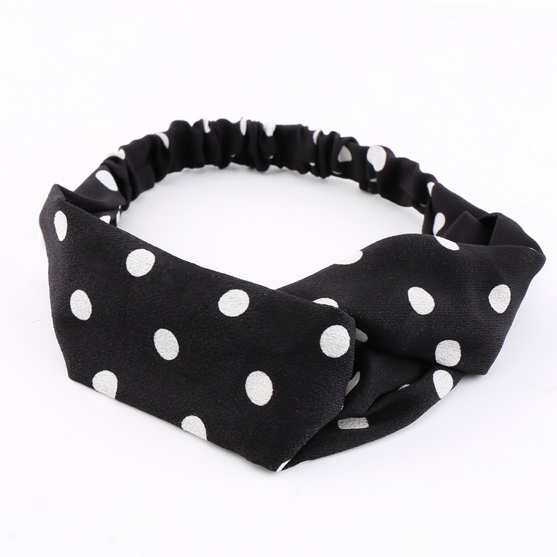 Wholesale Women Polka Dots Crisscross Stretchy Button Yoga Running Sports Sweat Headbands Wholesale Women Polka Dots Crisscross Stretchy Button Yoga Running Sports Sweat Headbands