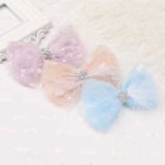 Wholesale baby girls hair accessories  daisy children's mesh crown bow hair clips
