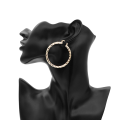 Fashion personality female copper 18K gold plated circle hoop women earrings