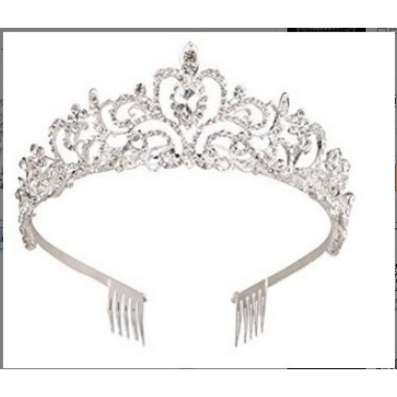 OEM Bride silver women rhinestone crystal wedding round bridal tiaras crown