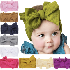 New born baby eco-friendly multi colorful elastic bow knot hairband kids girls hair accessories