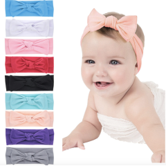 2020 Alice baby pure color safety elastic bow knot hairband girls hair accessories 2020 Alice baby pure color safety elastic bow knot hairband girls hair accessories