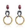 amazon ins Customized fashion Vintage drop Long Acrylic wholesale bamboo double circle earring amazon ins Customized fashion Vintage drop Long Acrylic wholesale bamboo double circle earring