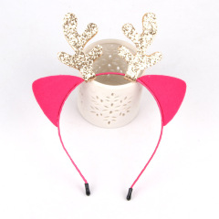 2019 Korean cute girl hair accessories Christmas deer bling headbands