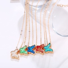 Europe and America wholesale fashion new multicolor jewelry pendant butterfly necklace