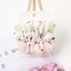 Wholesale fashion 3pcs/set custom Soft Elastic hair bands chiffon Hair Scrunchies