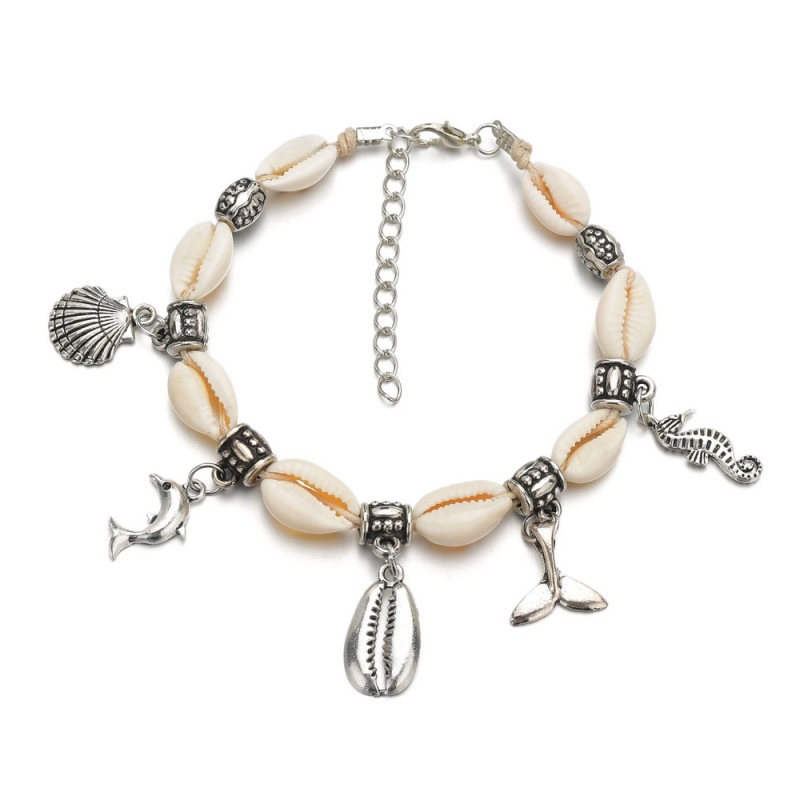 Barbie mermaid beach ankle bracelet shell mermaid tail anklet chains sets for girls Barbie mermaid beach ankle bracelet shell mermaid tail anklet chains sets for girls