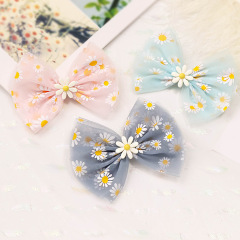 Wholesale baby girls hair accessories  daisy children's mesh crown bow hair clips
