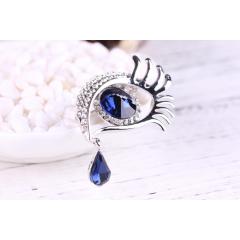 Factory Direct Sale Fashion Jewelry Crystal Rhinestone Teardrop Blue Eye Brooches