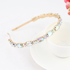 New women colorful glitter hairhoop bling metal hairband wedding rhinestone baroque headbands