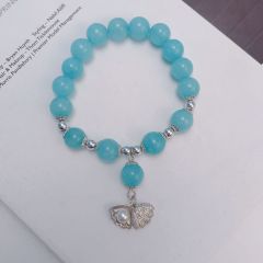 Fashion jewelry alloy shell pearl zircon copper crystal elastic bracelet