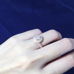 Latest design engagement ring diamond ring jewelry oval moissanite ring