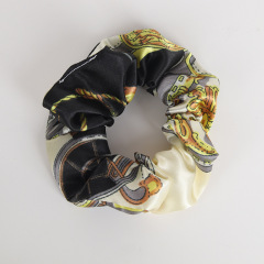Scrunchy Elastic Ponytail Holder Silk print women Hair Bow hair ties