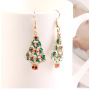 Custom trendy small wholesale women hook oil drip paint alloy christmas tree earrings Custom trendy small wholesale women hook oil drip paint alloy christmas tree earrings