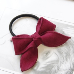2020 Amazon new custom multicolor bow suede hair rope elastic hair ties band for girl