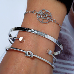 2020 new amazon ins wish 4pcs fashion girls women's fashion bracelet charm jewelry set for women