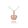 Fashion amazon woman gift rose plate gold diamond crown pendant necklace