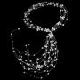 Handmade long Hair Wedding Accessories Ribbon tassels peal Bridal Headband