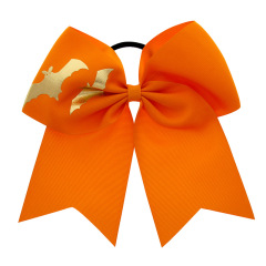 Halloween accessories spider print elastic big bow knot hair tie girls hair decoration