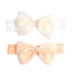 Wholesale cute custom cheap magic pearl bow hair band set for girls
