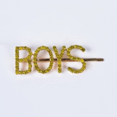 New jewelry rhinestone word clip BOYS hair pins for girls children's diamond hair grip