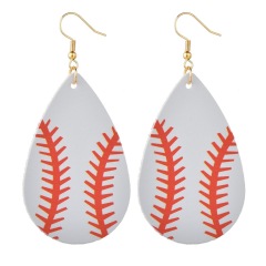 European and American popular personality trend flag basketball leather earrings for women