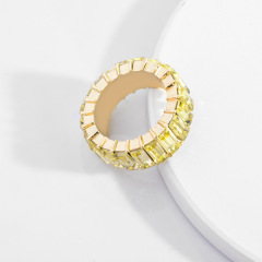Fashion jewelry eternity mens women plated gold wedding engagement crystal rainbow rings