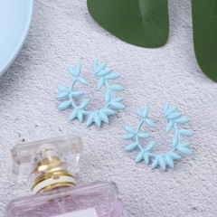 2020 jewelry earrings new creative hollow alloy spray paint  flower stud earrings for women