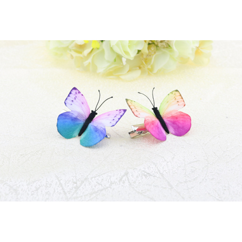 Wholesale beautiful baby children cloth girls colorful stereoscopic butterfly hair clips for kids Wholesale beautiful baby children cloth girls colorful stereoscopic butterfly hair clips for kids