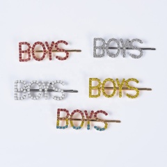 New jewelry rhinestone word clip BOYS hair pins for girls children's diamond hair grip New jewelry rhinestone word clip BOYS hair pins for girls children's diamond hair grip