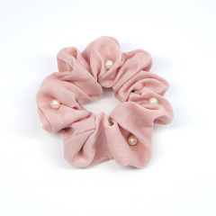 2020 new fashion custom women elastic pearl hair scrunchies for girls