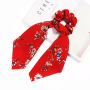 2020 Chiffon Ribbon long bow knot elastic hair scarf scrunchies silk hair ties custom for girls womens 2020 Chiffon Ribbon long bow knot elastic hair scarf scrunchies silk hair ties custom for girls womens