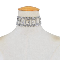 Fasion wholesale jewelry ladies sexy zircon crystal letter choker for women