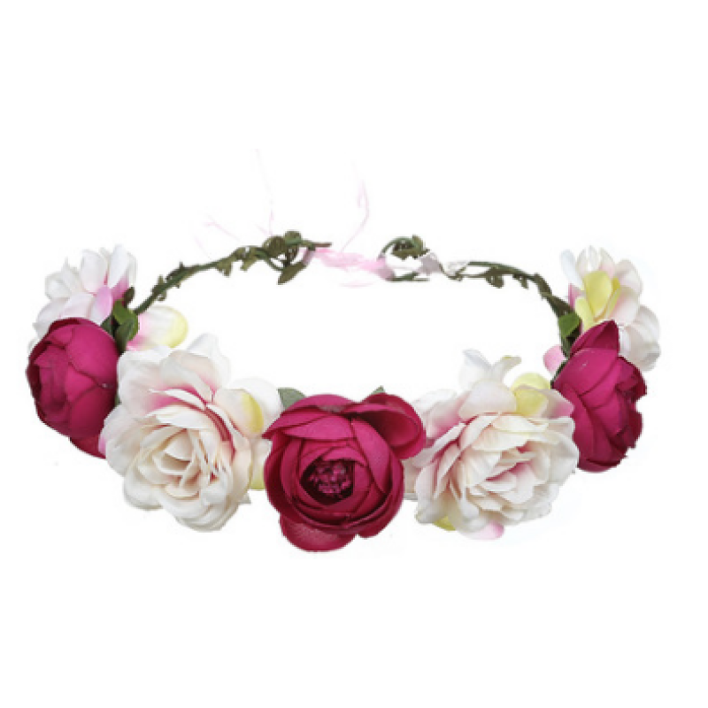 hot new wedding bridal festival beach party holiday halo white silk floral indian flower garland