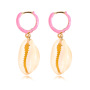 European and American fashion new alloy oil drip women eardrop shell earrings